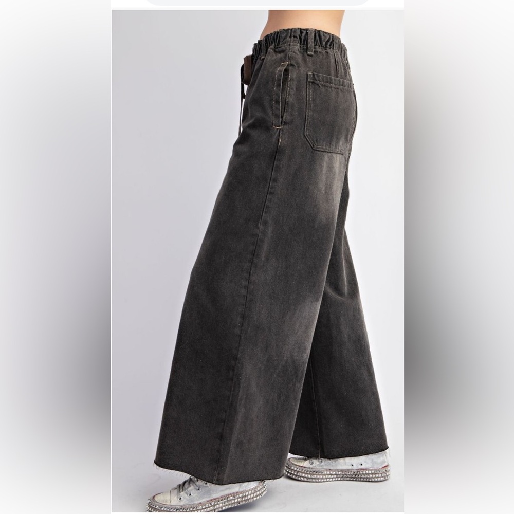 802 ❤️ EASEL WASHED DENIM WIDE PANTS - Picture 3 of 3